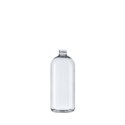 500ml Clear PET Boston Round Bottle, 24/410 Neck
